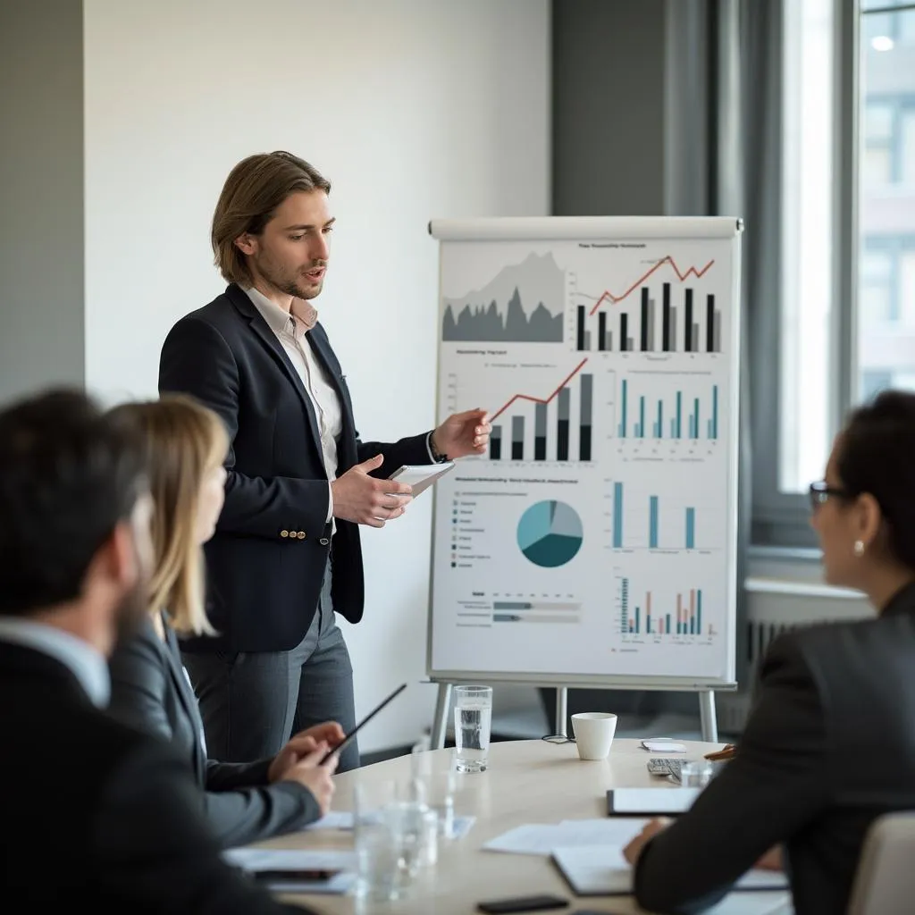 Preapplies consultant presenting strategic insights to clients