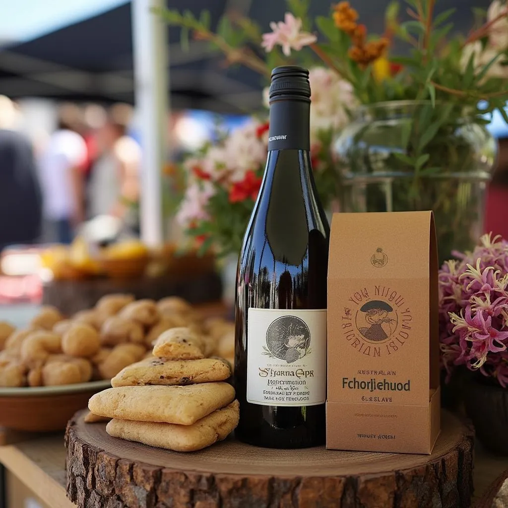 Artisanal food products display