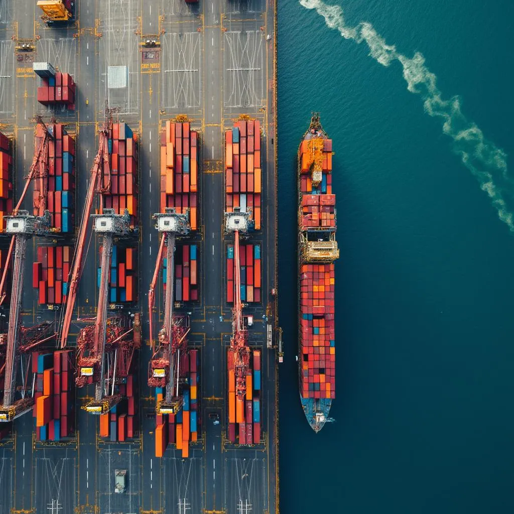 Busy port in Asia-Pacific region